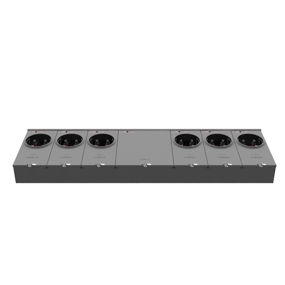 Milbank U1236-X-HSP 4 Terminal Ringless Large, Closing Plate 6 Position, Stainless Steel Hasp 150 Ampere