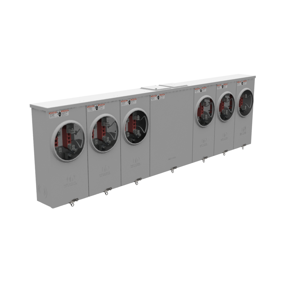 Milbank U1236-X-HSP 4 Terminal Ringless Large, Closing Plate 6 Position, Stainless Steel Hasp 150 Ampere