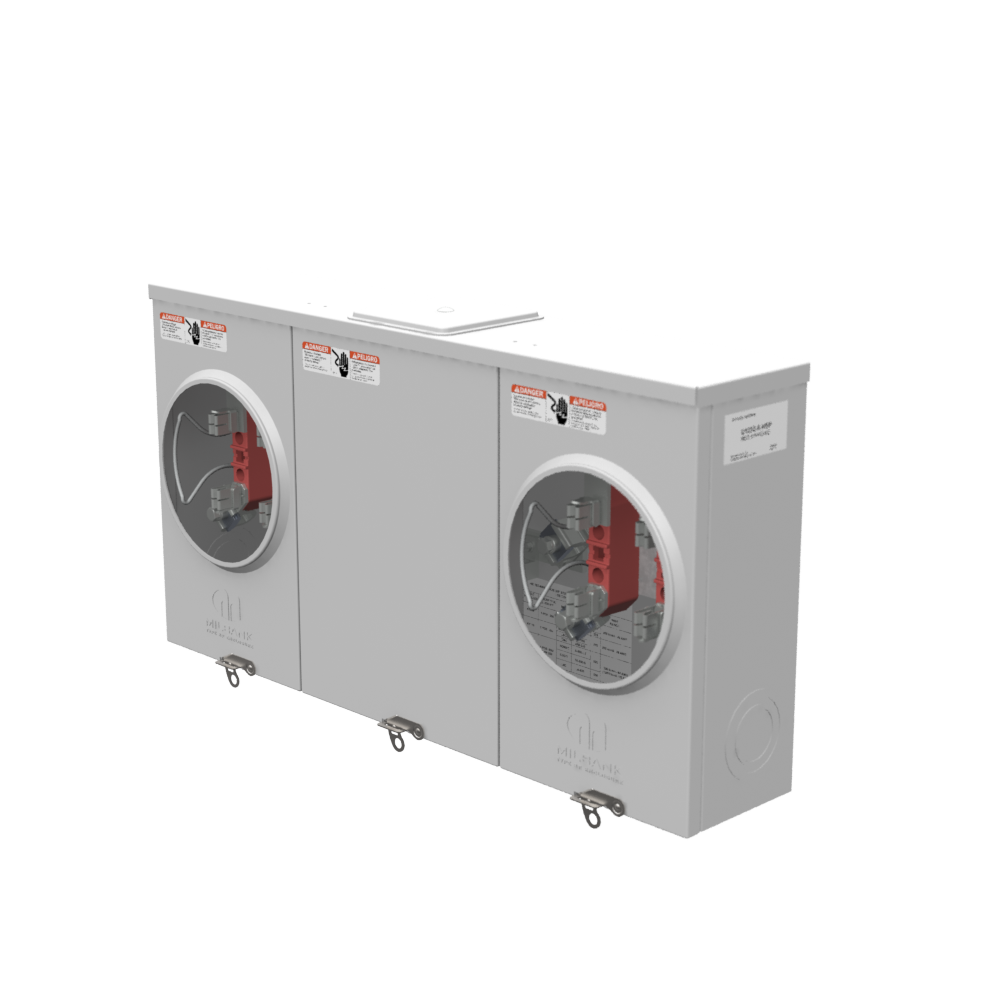 Milbank U1252-X-HSP 4 Terminal Ringless Large, Closing Plate 2 Position, Stainless Steel Hasp 200 Ampere