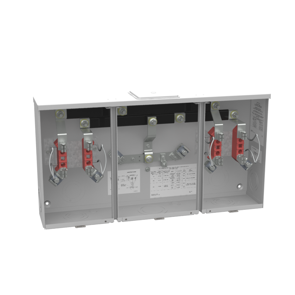 Milbank U1252-X-HSP 4 Terminal Ringless Large, Closing Plate 2 Position, Stainless Steel Hasp 200 Ampere