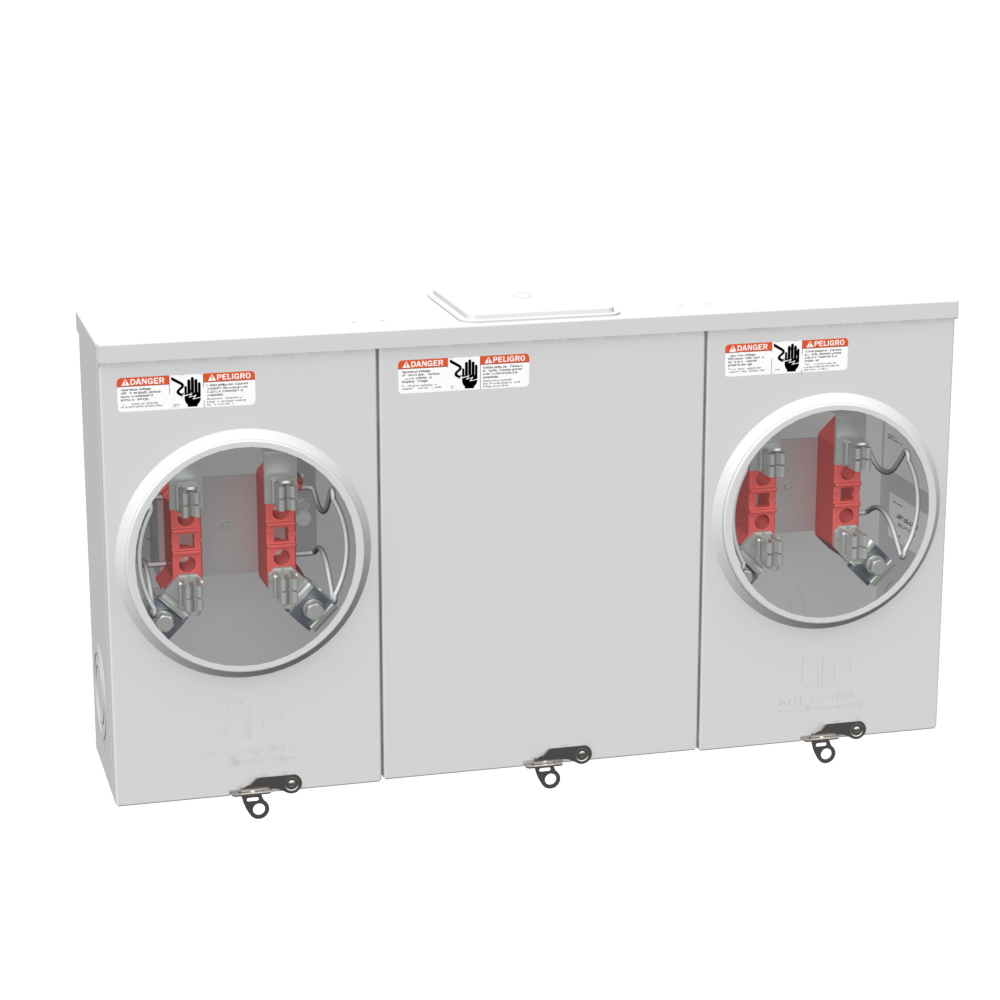 Milbank UAP1252-X-HSP 4 Terminal Ringless Large, Closing Plate 2 Position, Stainless Steel Hasp, Aluminum Painted