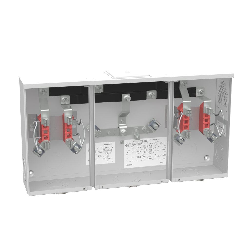Milbank UAP1252-X-HSP 4 Terminal Ringless Large, Closing Plate 2 Position, Stainless Steel Hasp, Aluminum Painted