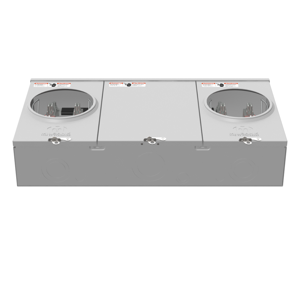 Milbank UAP1252-X-HSP 4 Terminal Ringless Large, Closing Plate 2 Position, Stainless Steel Hasp, Aluminum Painted