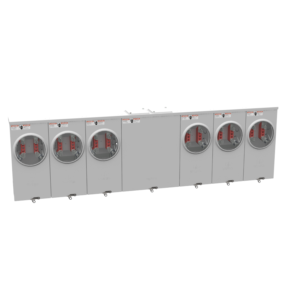 Milbank UAP1256-X-HSP 4 Terminal Ringless Large, Closing Plate Horn Bypass 6, Position Stainless Steel Hasp, Aluminum Painted