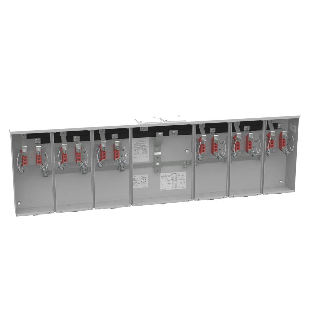 Milbank UAP1256-X-HSP 4 Terminal Ringless Large, Closing Plate Horn Bypass 6, Position Stainless Steel Hasp, Aluminum Painted