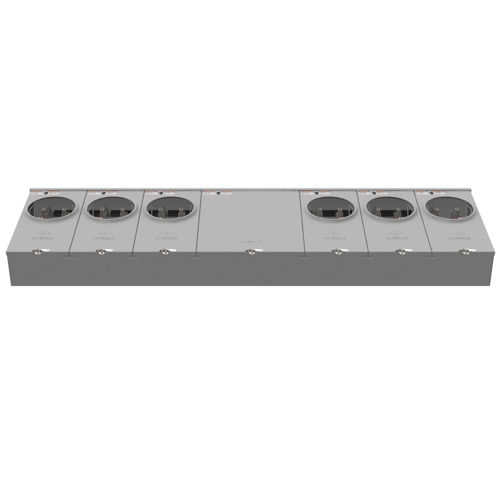Milbank UAP1256-X-HSP 4 Terminal Ringless Large, Closing Plate Horn Bypass 6, Position Stainless Steel Hasp, Aluminum Painted