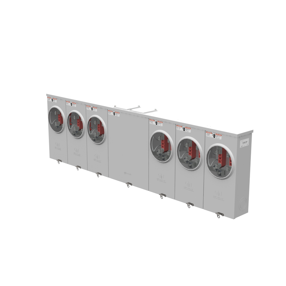 Milbank UAP1256-X-HSP 4 Terminal Ringless Large, Closing Plate Horn Bypass 6, Position Stainless Steel Hasp, Aluminum Painted