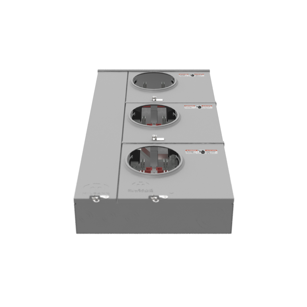 Milbank U2853-X-HSP 4 Terminal Ringless Large, Closing Plate 3 Position, 3-125 Ampere Main Breaker, Provision Stainless