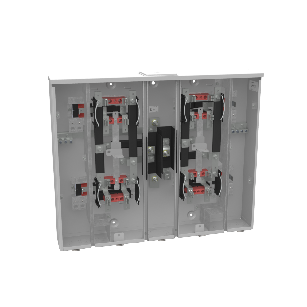 Milbank U2854-X-HSP 4 Terminal Ringless Large, Closing Plate 4 Position, 4-125 Ampere Main Breaker, Provision Stainless