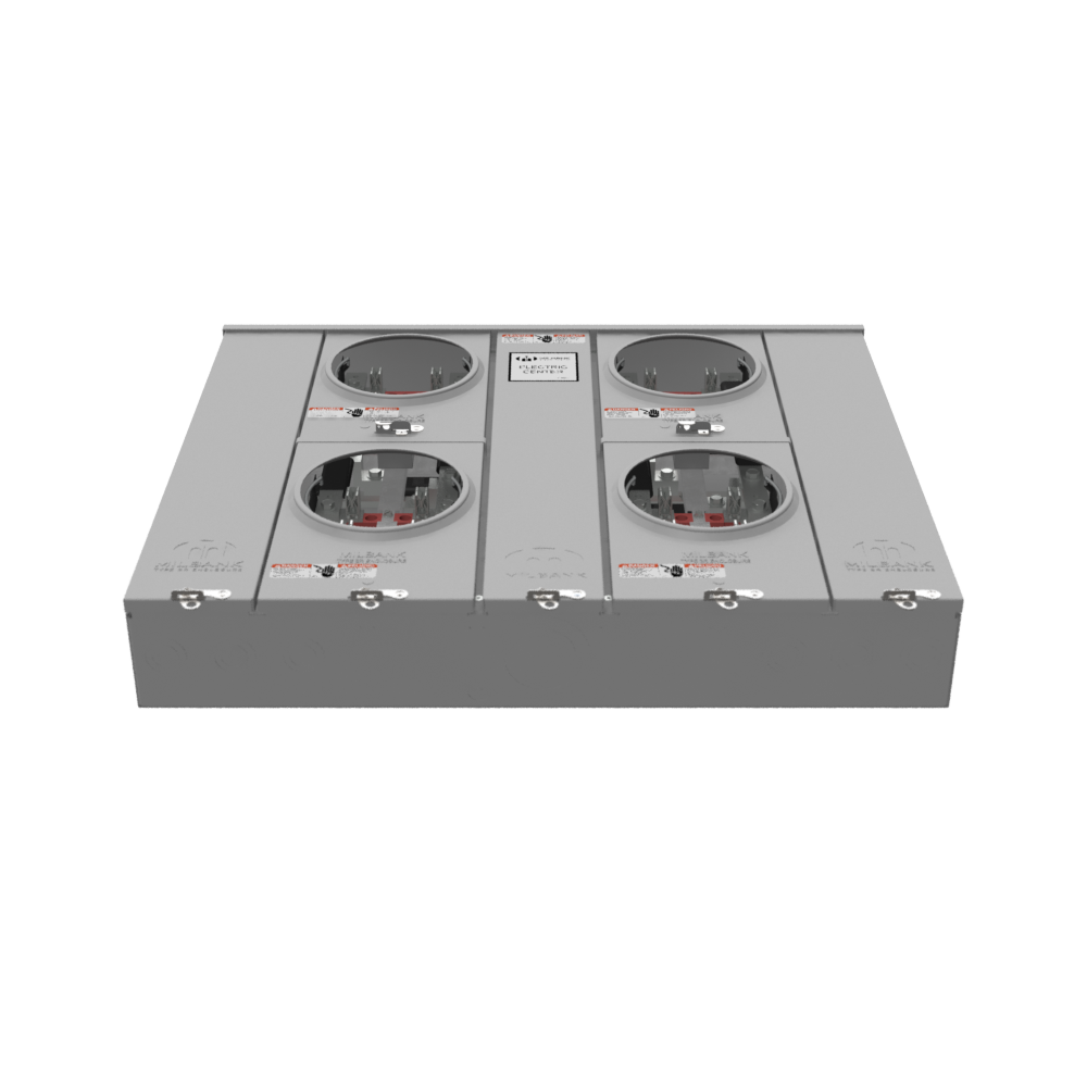 Milbank U2854-X-HSP 4 Terminal Ringless Large, Closing Plate 4 Position, 4-125 Ampere Main Breaker, Provision Stainless