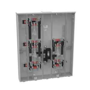 Milbank U2855-X-HSP 4 Terminal Ringless Large Closing Plate 5 Position 5-125 Ampere Main Breaker Provision Stainless Steel Hasp