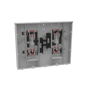 Milbank U2864-X-HSP 4 Terminal Ringless Large Closing Plate 4 Position 4-200 Ampere Main Breaker Provision Stainless Steel Hasp