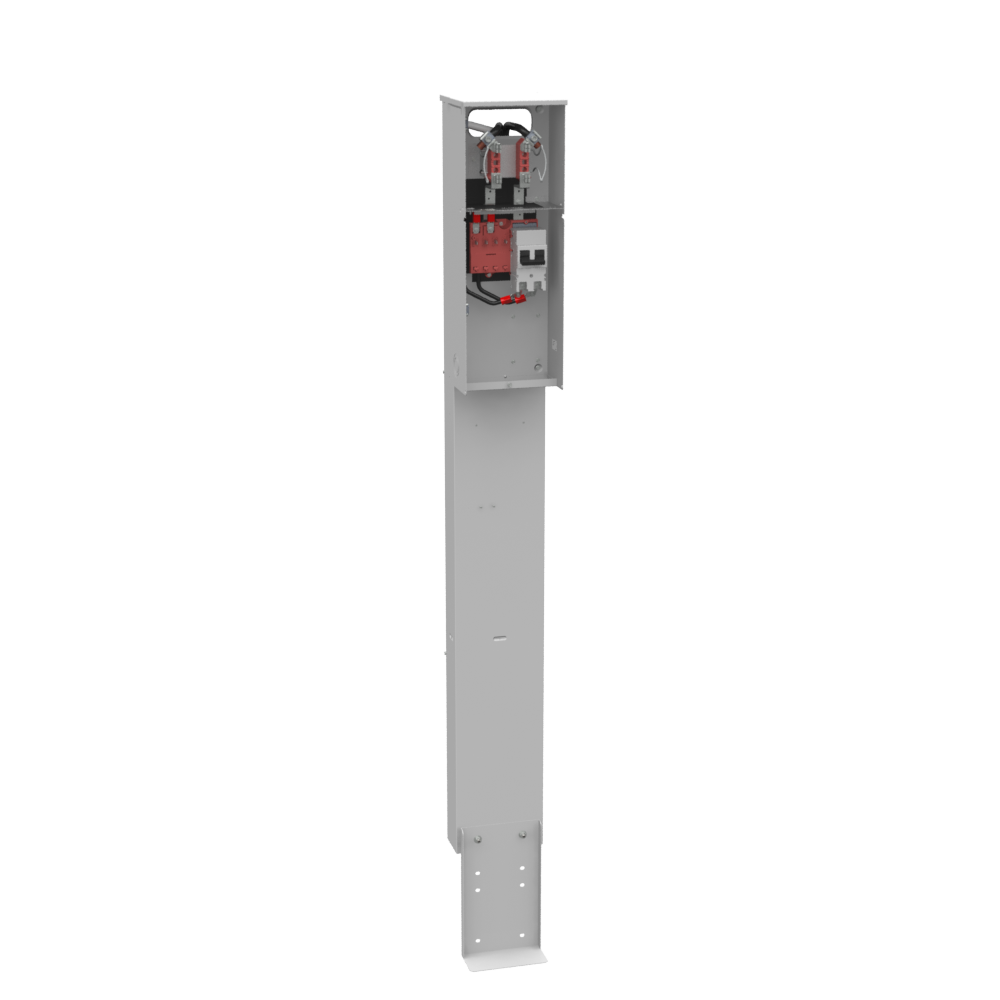 Milbank U5136-O-100S-FMG 4 Terminal Ringless Plain Top 1-100 Ampere Main Breaker Single Pedestal Direct Bury Florida Meter Group