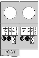 Midwest M075CB6010 100A BACK-TO-BACK POST 50/30/20GFCI