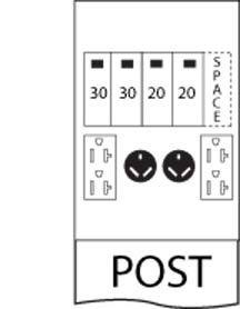Midwest U131CP6010 100A POST 30/30/20/20GFCI