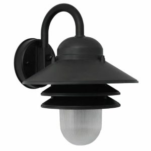 InconLighting 38015-13LED-120-40K 13W LED Black Tiered Nautical Exterior Porch Light