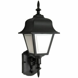 InconLighting 33915-13LED-120-30K 13W LED Traditional Black Lantern White Lens