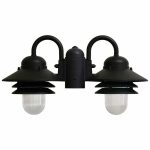 Incon Lighting 84695-2X9LED-40K 2-Light 22.6W LED Lamp Post Lantern Black Polycarbonate Nautical Light 4000K