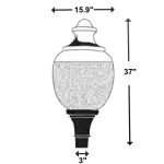 Incon Lighting 87495-45LED-40K Commercial LED Street Light Acorn Globe Post Top Fixture Type V Optics