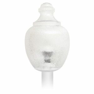 Incon Lighting 82291-27LED-40K LED Acorn Design White Post Top Street Lamp 27W 4000K