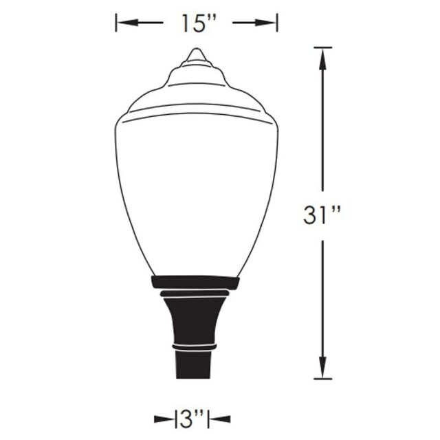 Incon Lighting 87895-54LED-30K Decorative LED Acorn Outdoor Street Light Fixture 3000K