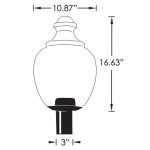 Incon Lighting 82265-9LEDA19-30K Acorn Post Top Street Lamp Post Light with E26 LED Bulb