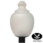 Incon Lighting 82265-9LEDA19-50K Acorn Post Top Street Lamp Post Light with E26 LED Bulb Anti-glare LED Frosted Pebblex