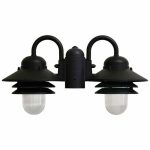 Incon Lighting 84695-2X9LED-30K 2-Light 22.6W LED Lamp Post Lantern Black Polycarbonate Nautical Light 3000K
