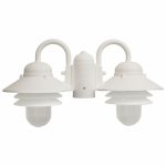 Incon Lighting 84691-2X9LED-40K 2-Light 22.6W LED Lamp Post Lantern White Polycarbonate Nautical Light 4000K