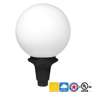 Incon Lighting 87715-54LED-40K Commercial Grade LED 18" White Globe Street Light Fixture 54W 4000K