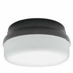 Incon Lighting 19415-2X9WLED-65K Round Outdoor Ceiling Polycarbonate Plastic Light Flush Mount or Conduit Mount Black 9W 6500K