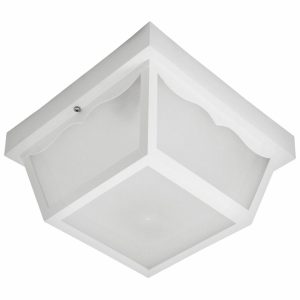 Incon Lighting 16061-2x9LEDA19-30K White Outdoor 10 x 10 Square Plastic Paneled Ceiling Light