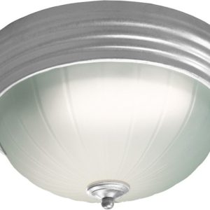 Incon Lighting 17162-2X9LEDA19-30K Frost Melon Glass LED Ceiling Large Brushed Nickel Light Fixture Closeout Sale