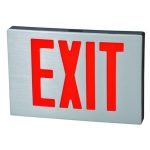 Morris 73343 Cast Aluminum LED Exit Sign - Red LED - Black Housing - Aluminum Face
