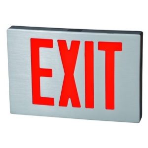 Morris 73343 Cast Aluminum LED Exit Sign - Red LED - Black Housing - Aluminum Face