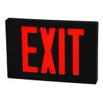 Morris 73344 Cast Aluminum LED Exit Sign - Red LED - Black Housing - Black Face