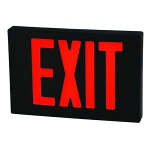 Morris 73344 Cast Aluminum LED Exit Sign - Red LED - Black Housing - Black Face