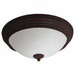 Incon Lighting 14563-13LED-120-30K 13W LED Decorative Brushed Rust Ring Frosted Glass Lens Indoor Ceiling Light 3000K