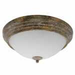Incon Lighting 14569-23LED-120-30K 23W LED Decorative Aged Brass Ring Frosted Glass Lens Indoor Ceiling Light 3000K