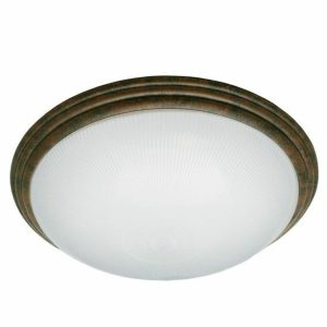Incon Lighting 11563-18LED-30K 16" 22W LED Decorative Brushed Rust Ring Frosted Ribbed Acrylic Lens Indoor Ceiling Light 3000K