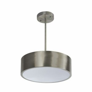 Incon Lighting 10512-14LED-120-PEN-40K 14W LED Round Brushed Nickel Pendant Mount Light Fixture White Lens 4000K