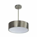 Incon Lighting 10512-2X9LEDA19-PEN--40K 19W LED Round Brushed Nickel Pendant Mount Light Fixture White Lens 4000K