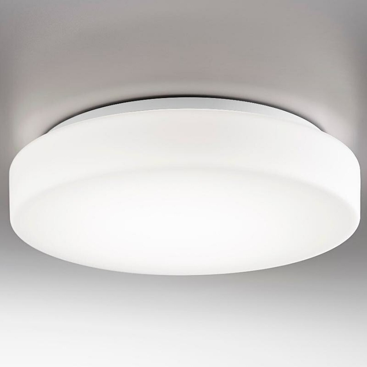 Incon Lighting 11111-14LED-120-30K White Drum Flush Mount LED Light Fixture 14W 3000K