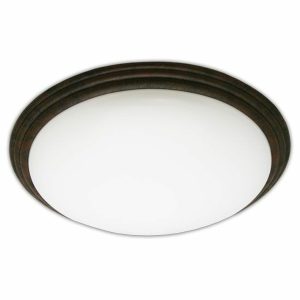 Incon Lighting 11613-34LED-40K 20" 34W LED Decorative Brushed Rust Ring White Acrylic Lens Indoor Ceiling Light 4000K