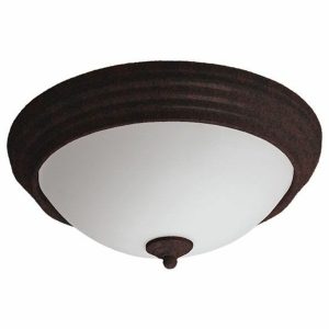Incon Lighting 14563-13LED-120-40K 13W LED Decorative Brushed Rust Ring Frosted Glass Lens Indoor Ceiling Light 4000K