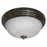 Incon Lighting 17223-14LED-120-30K 14W LED Round Marble Glass Brushed Rust Decorative Light Fixture 3000K