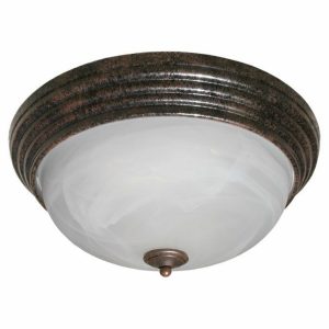Incon Lighting 17223-14LED-120-30K 14W LED Round Marble Glass Brushed Rust Decorative Light Fixture 3000K