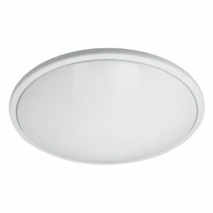 Incon Lighting 19711-23LED-120-40K 23W LED Large White Acrylic Low Profile Round Light Fixture 4000K