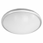 Incon Lighting 19712-14LED-120-40K 14W LED Large Brushed Nickel Acrylic Low Profile Round Light Fixture 4000K 1