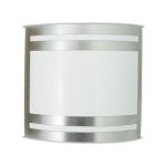 Incon Lighting 25012-2x9LEDE26-40K Brushed Aluminum LED Curved Wall Sconce Light with White Opal Acrylic Shade 4000K